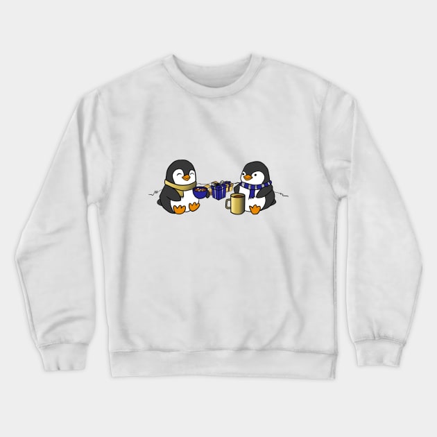 Jewish Penguins at Hanukkah Crewneck Sweatshirt by Elizabeths-Arts